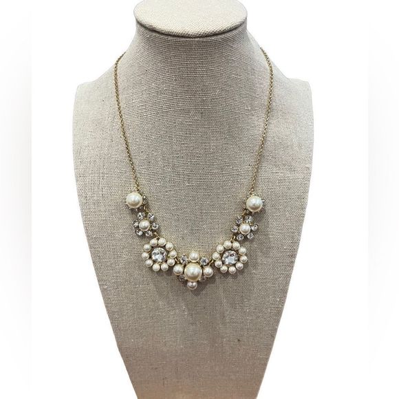 NWOT J.Crew crystal, pearl and gold necklace. Perfect condition! - Picture 1 of 2